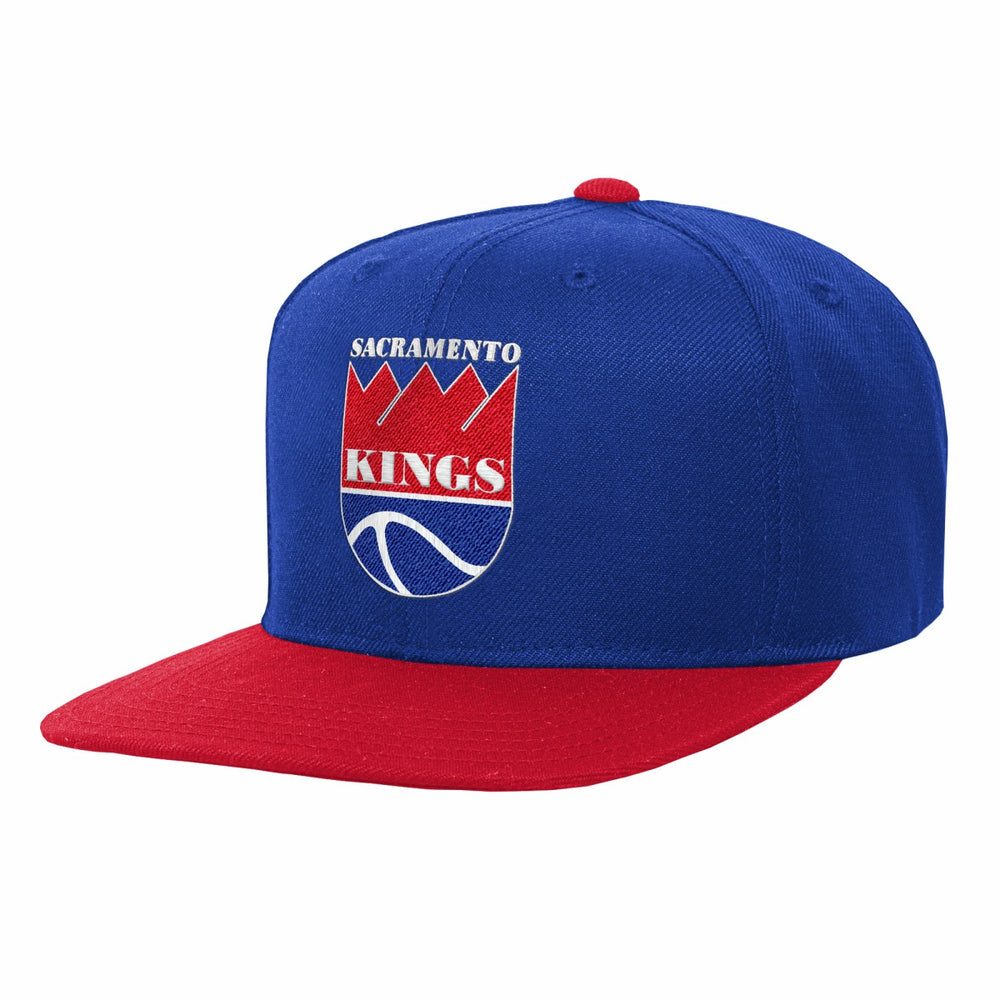 Blue/Red Sacramento Kings Youth Team Logo Two-Tone Flatbrim Snapback Hat | NBA