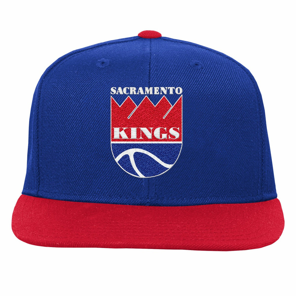 Blue/Red Sacramento Kings Youth Team Logo Two-Tone Flatbrim Snapback Hat | NBA