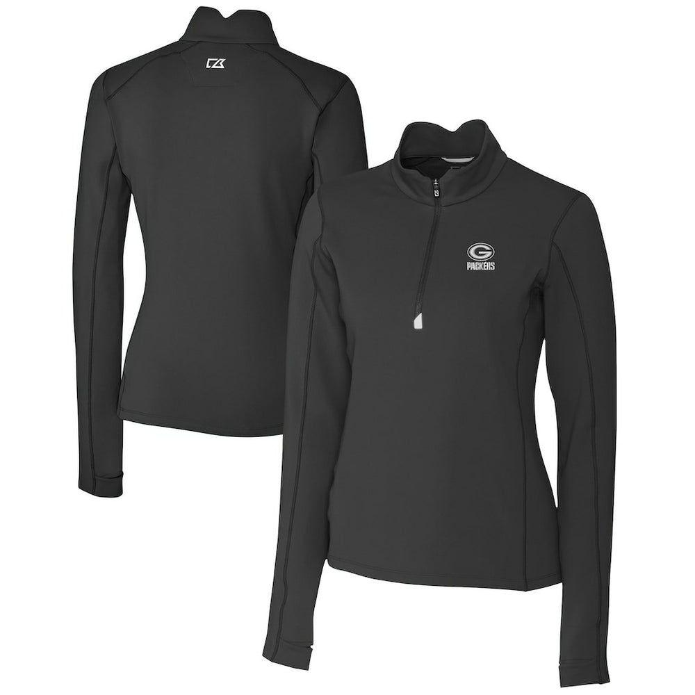 Green Bay Packers Cutter & Buck Women's Traverse Stretch DryTec Quarter-Zip Top | NFL Online