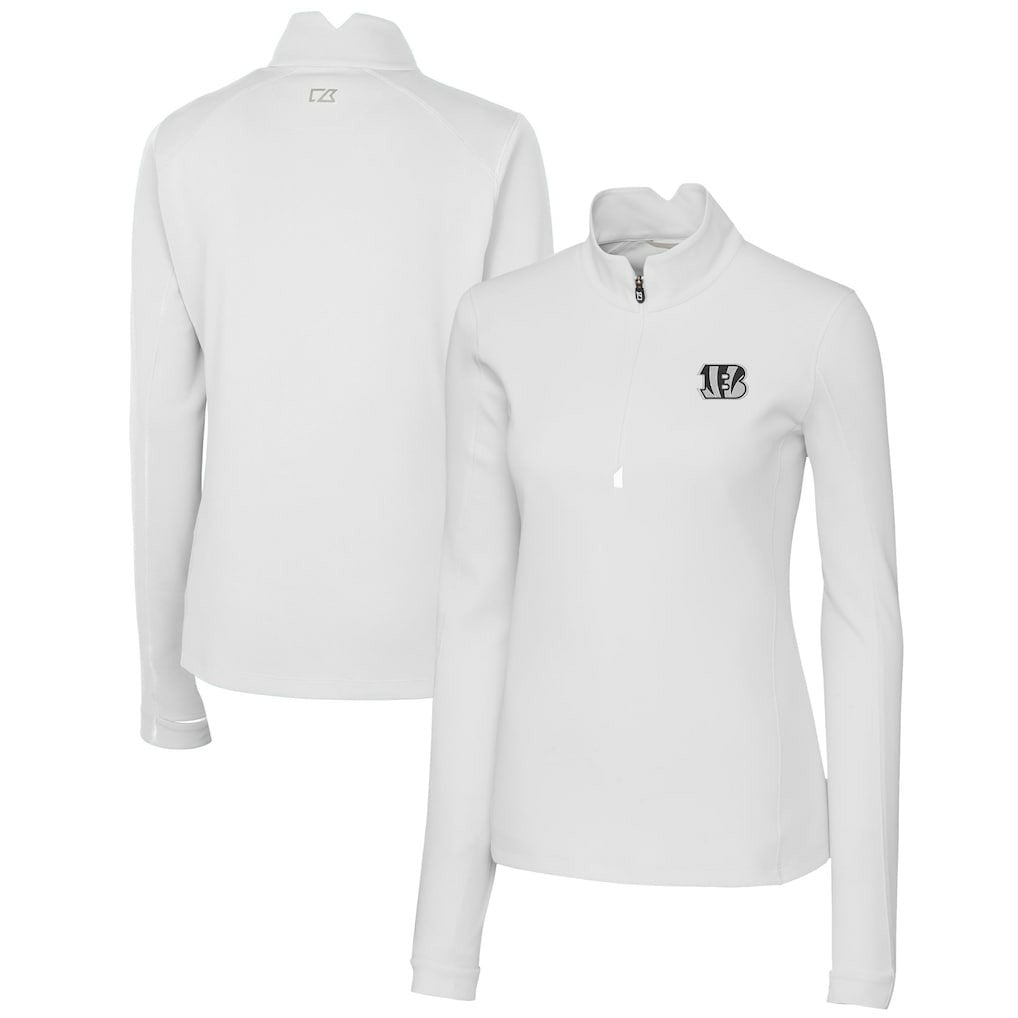 Cincinnati Bengals Cutter & Buck Women's Traverse Stretch DryTec Quarter-Zip Top | NFL Online