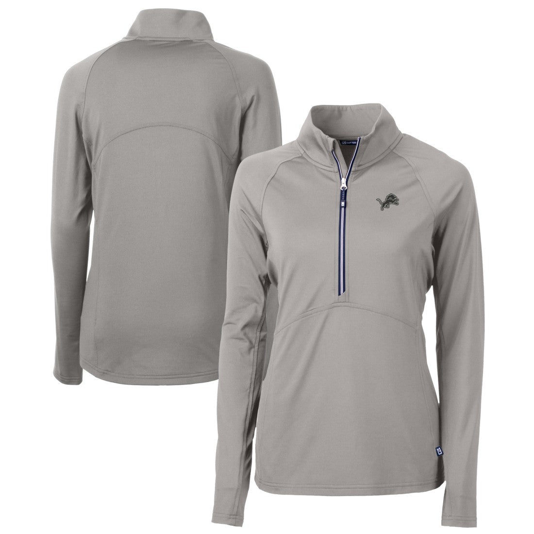 Detroit Lions Cutter & Buck Women's Adapt Eco Knit Stretch Recycled Half-Zip Pullover Top | NFL New