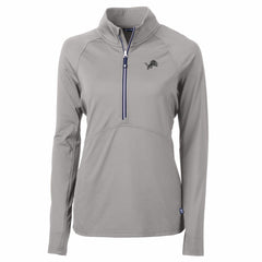 Detroit Lions Cutter & Buck Women's Adapt Eco Knit Stretch Recycled Half-Zip Pullover Top | NFL New