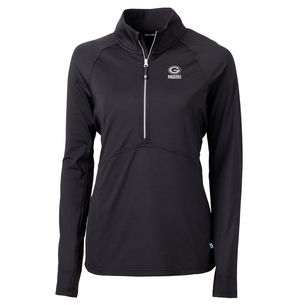 Green Bay Packers Cutter & Buck Women's Adapt Eco Knit Stretch Recycled Raglan Half-Zip Top | NFL Online