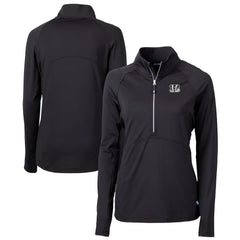 Cincinnati Bengals Cutter & Buck Women's Adapt Eco Knit Stretch Recycled Half-Zip Pullover Top | NFL On sale