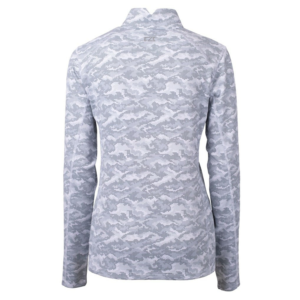 Minnesota Vikings Cutter & Buck Women's Traverse Camo Print Stretch Tri-Blend Quarter-Zip Top | NFL Hot