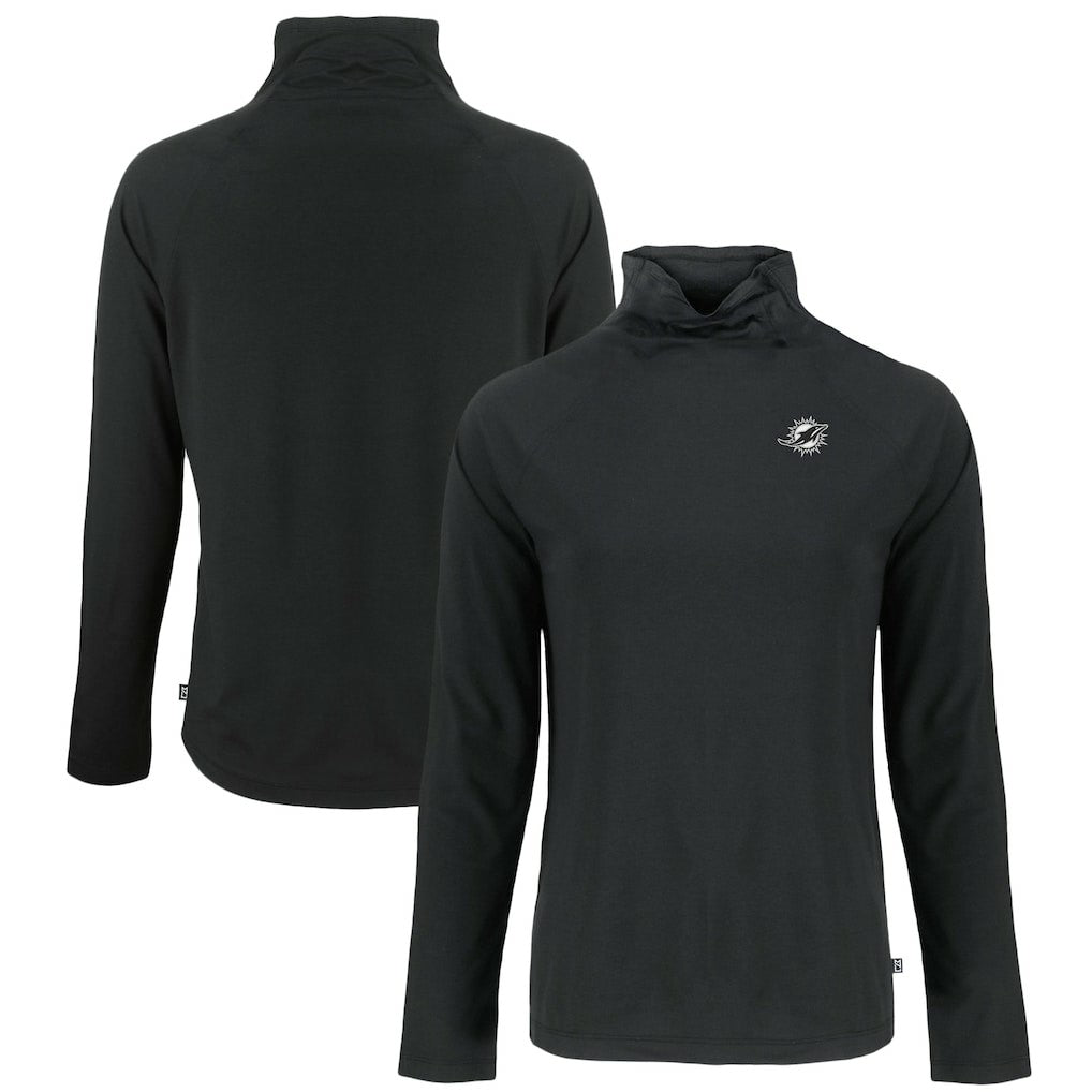 Miami Dolphins Cutter & Buck Women's Coastline Epic Comfort Eco Recycled Funnel Neck Pullover Sweatshirt | NFL New