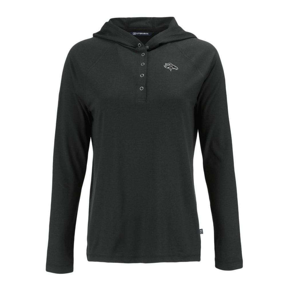 Denver Broncos Cutter & Buck Women's Coastline Epic Comfort Eco Recycled Long Sleeve Hoodie T-Shirt | NFL Outlet