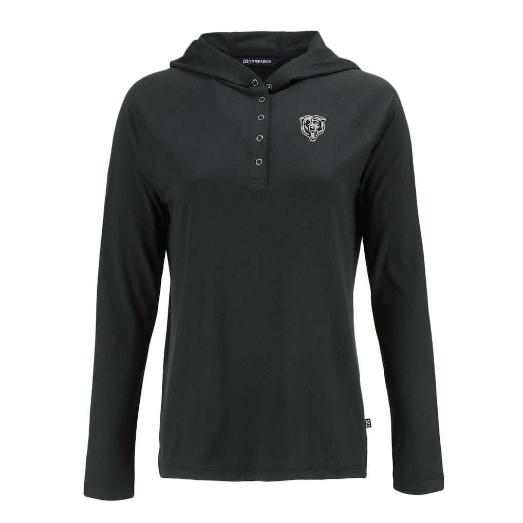 Chicago Bears Cutter & Buck Women's Coastline Epic Comfort Eco Recycled Long Sleeve Hoodie T-Shirt | NFL Hot