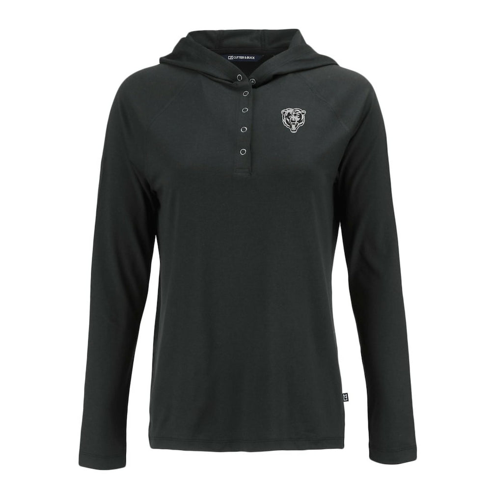Chicago Bears Cutter & Buck Women's Coastline Epic Comfort Eco Recycled Long Sleeve Hoodie T-Shirt | NFL Hot