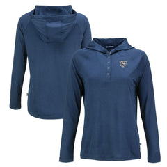 Chicago Bears Cutter & Buck Women's Coastline Epic Comfort Eco Recycled Long Sleeve Hoodie T-Shirt | NFL Hot