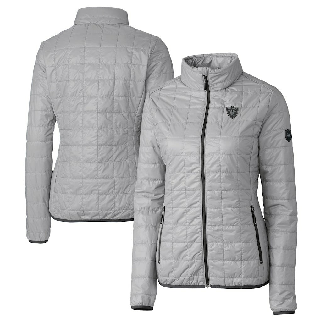 Las Vegas Raiders Cutter & Buck Women's Rainier PrimaLoft Eco Insulated Full-Zip Puffer Jacket | NFL New