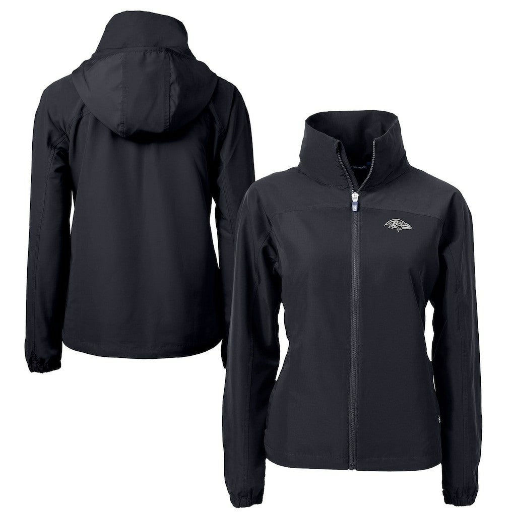 Baltimore Ravens Cutter & Buck Women's Charter Eco Recycled Full-Zip Hoodie Jacket | NFL New