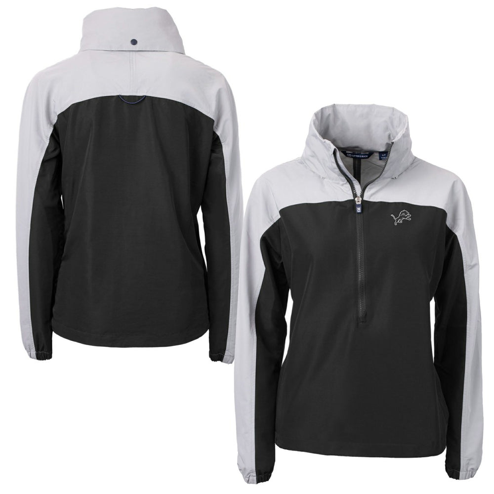 Detroit Lions Cutter & Buck Women's Charter Eco Recycled Half-Zip Hoodie Anorak Jacket | NFL New