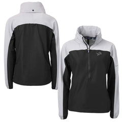 Detroit Lions Cutter & Buck Women's Charter Eco Recycled Half-Zip Hoodie Anorak Jacket | NFL New