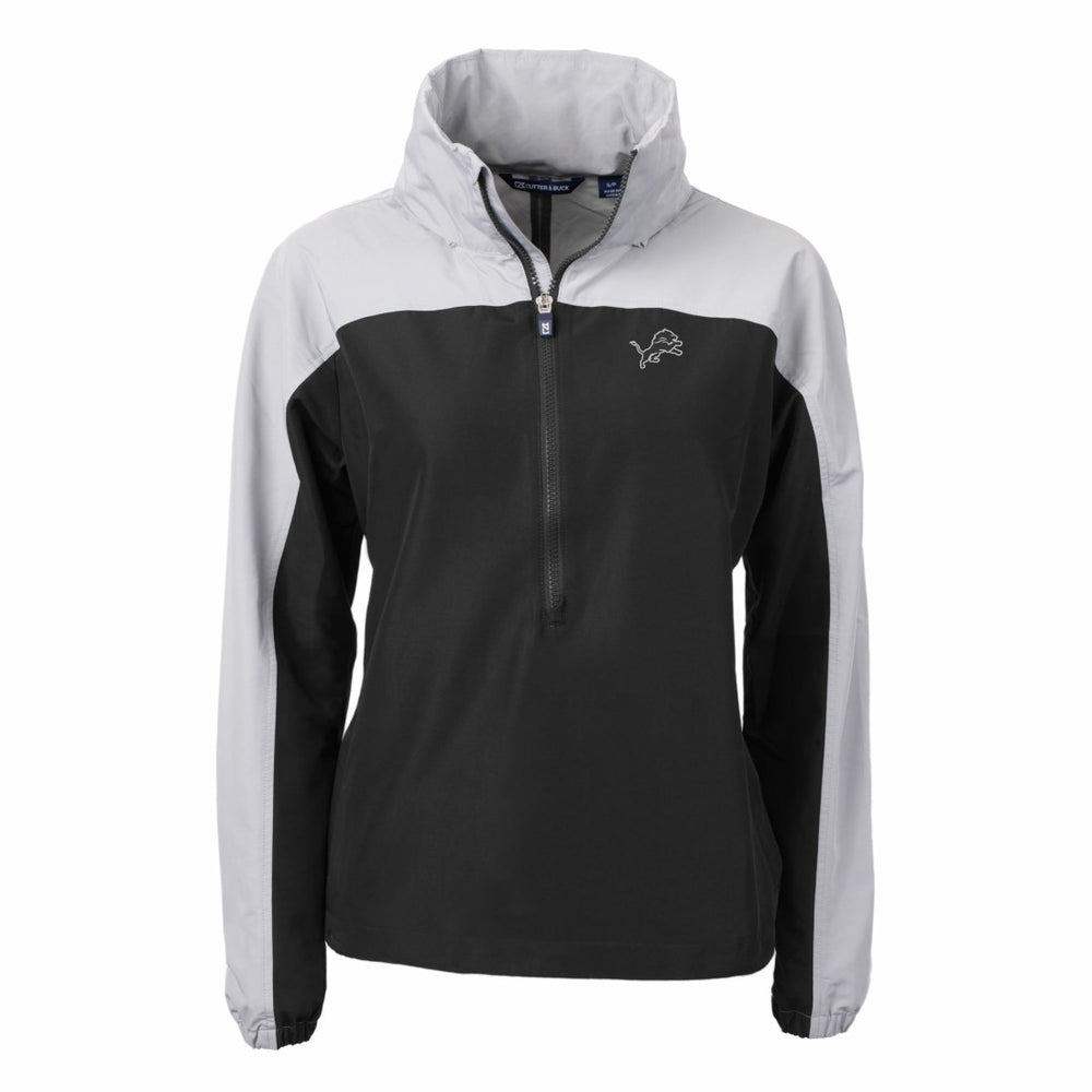 Detroit Lions Cutter & Buck Women's Charter Eco Recycled Half-Zip Hoodie Anorak Jacket | NFL New
