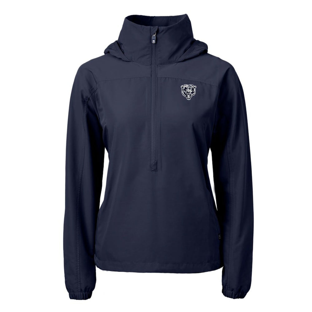Chicago Bears Cutter & Buck Women's Charter Eco Recycled Half-Zip Hoodie Anorak Jacket | NFL Outlet