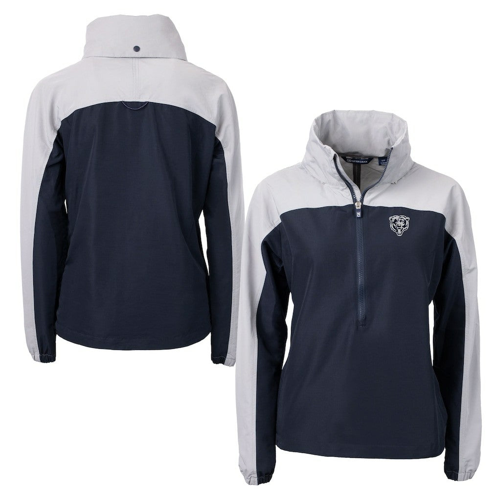 Chicago Bears Cutter & Buck Women's Charter Eco Recycled Half-Zip Hoodie Anorak Jacket | NFL US