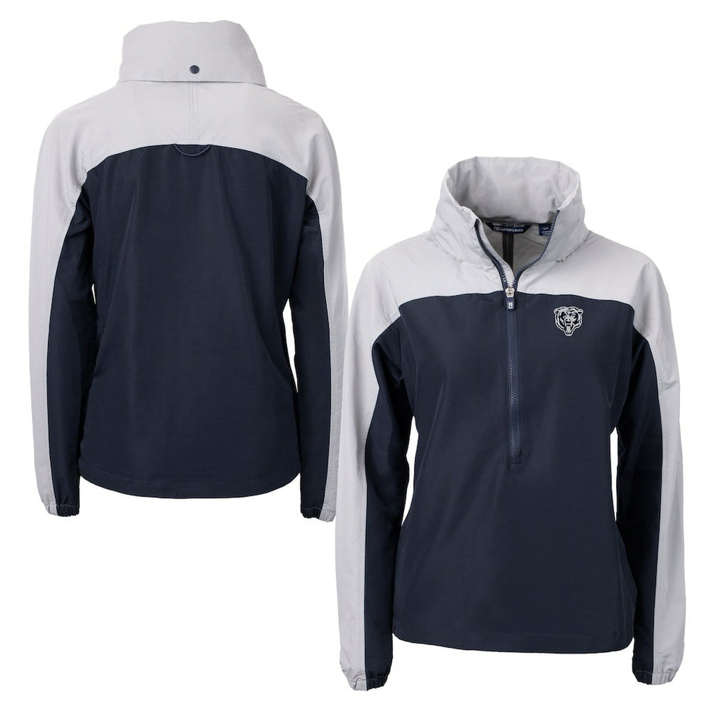Chicago Bears Cutter & Buck Women's Charter Eco Recycled Half-Zip Hoodie Anorak Jacket | NFL US
