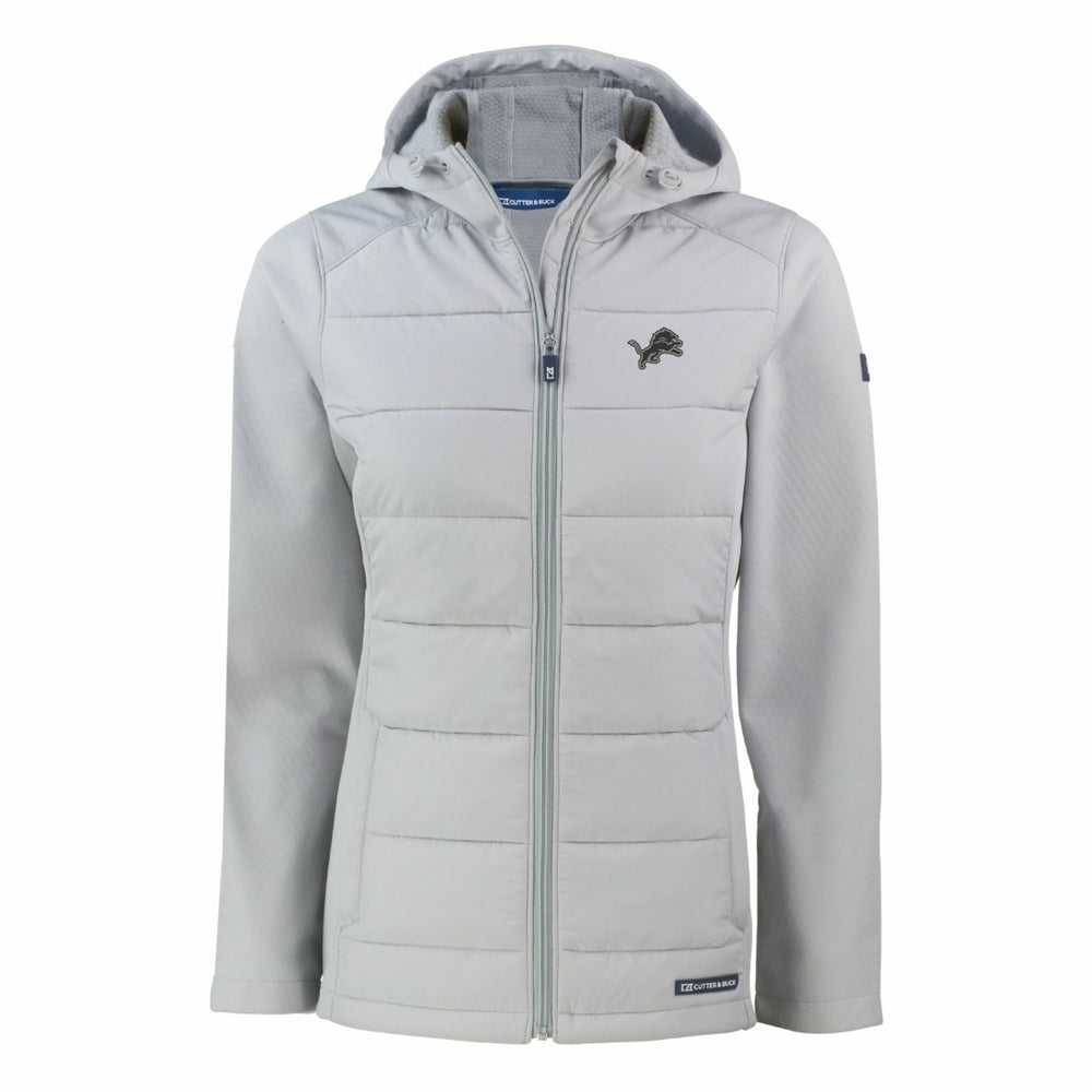 Detroit Lions Cutter & Buck Women's Evoke Hybrid Eco Softshell Recycled Full-Zip Hoodie Jacket | NFL Sale