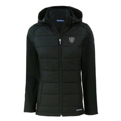 Las Vegas Raiders Cutter & Buck Women's Evoke Hybrid Eco Softshell Recycled Full-Zip Hoodie Jacket | NFL Sale