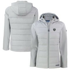 Las Vegas Raiders Cutter & Buck Women's Evoke Hybrid Eco Softshell Recycled Full-Zip Hoodie Jacket | NFL New