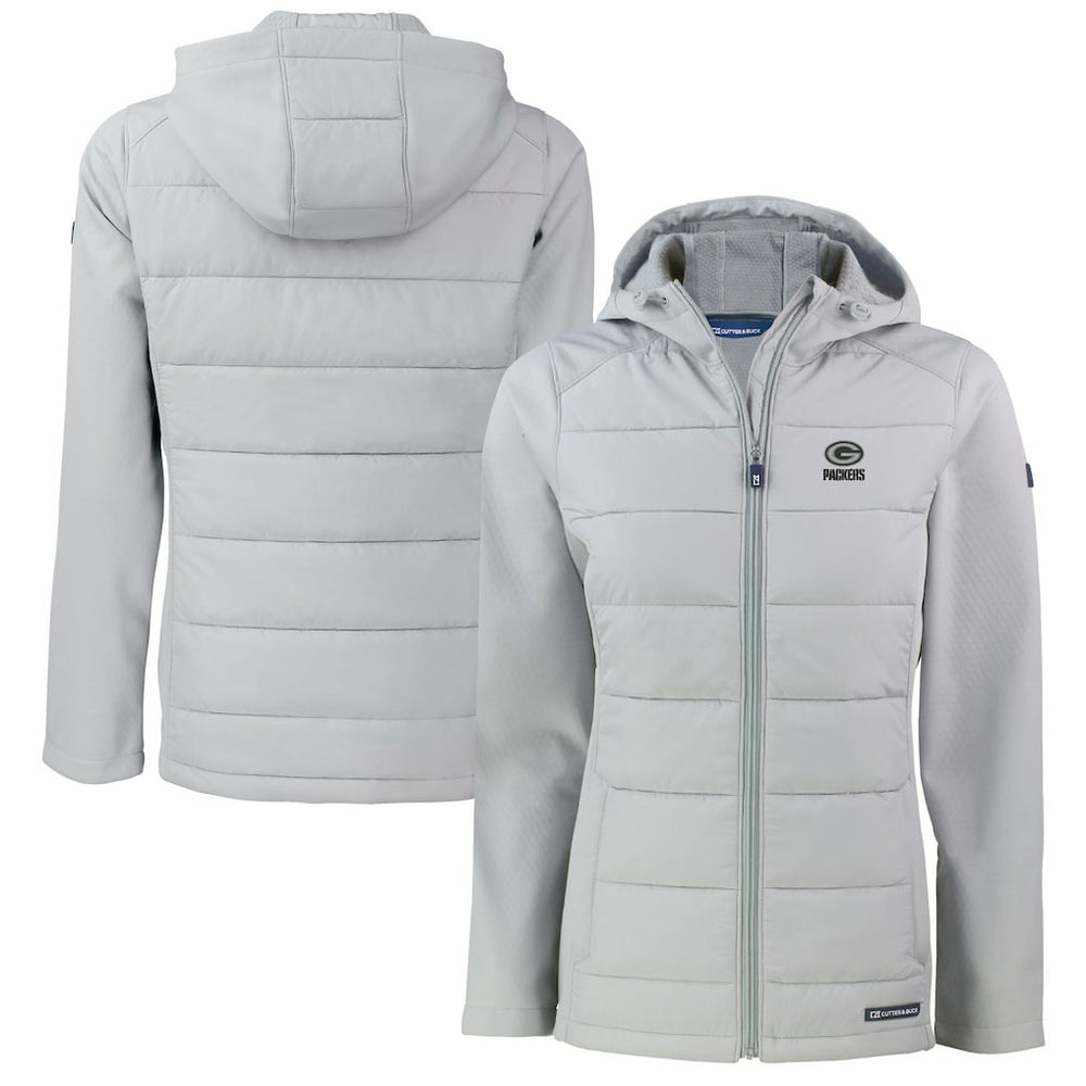 Green Bay Packers Cutter & Buck Women's Evoke Hybrid Eco Softshell Recycled Full-Zip Hoodie Jacket | NFL Near me