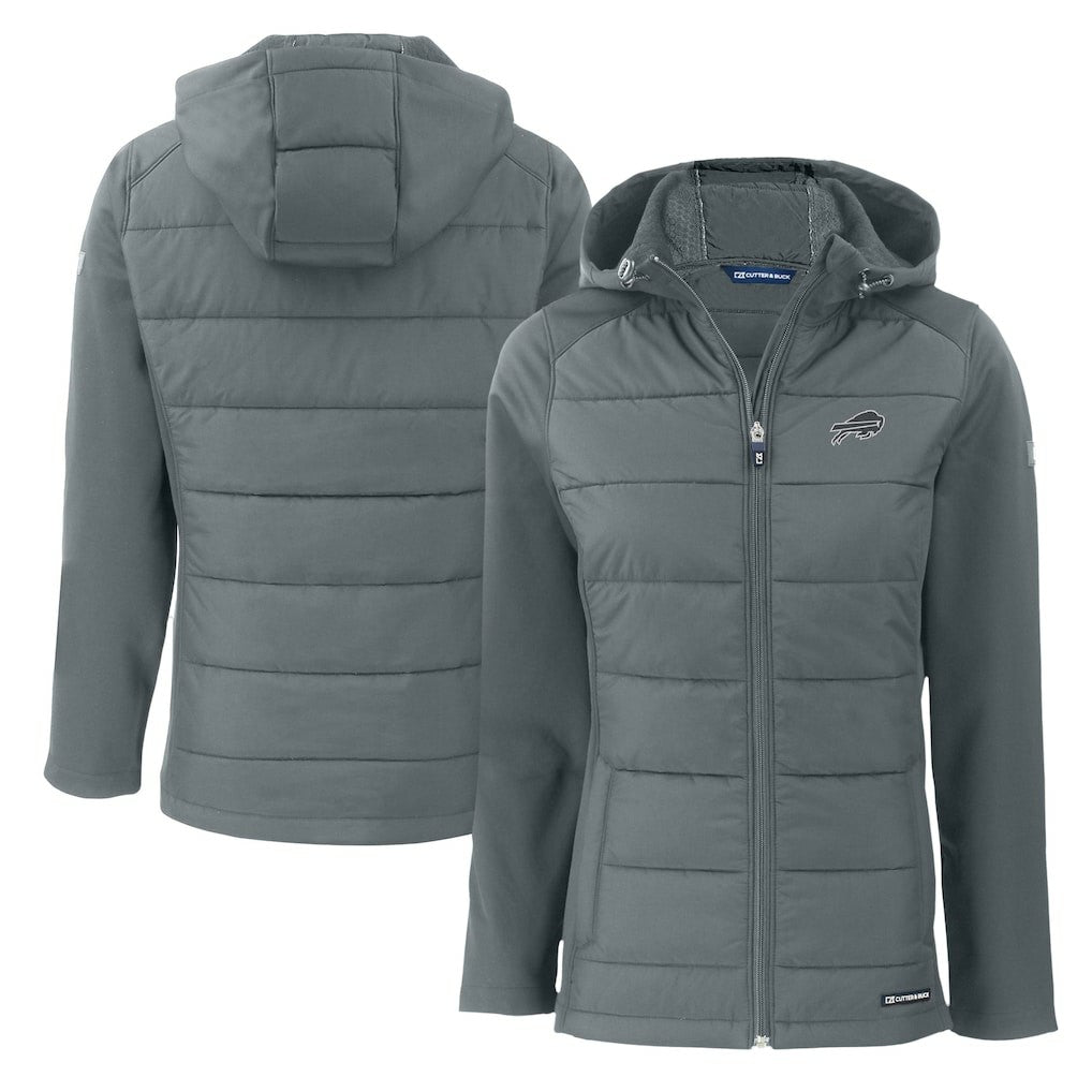 Buffalo Bills Cutter & Buck Women's Evoke Hybrid Eco Softshell Recycled Full-Zip Hoodie Jacket | NFL Outlet