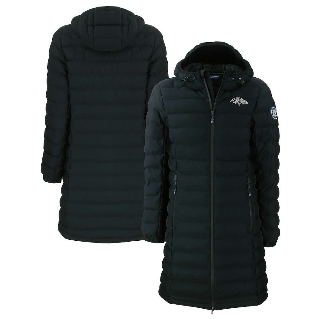 Baltimore Ravens Cutter & Buck Women's Mission Ridge Repreve Eco Insulated Full-Zip Hoodie Long Puffer Jacket | NFL Discount