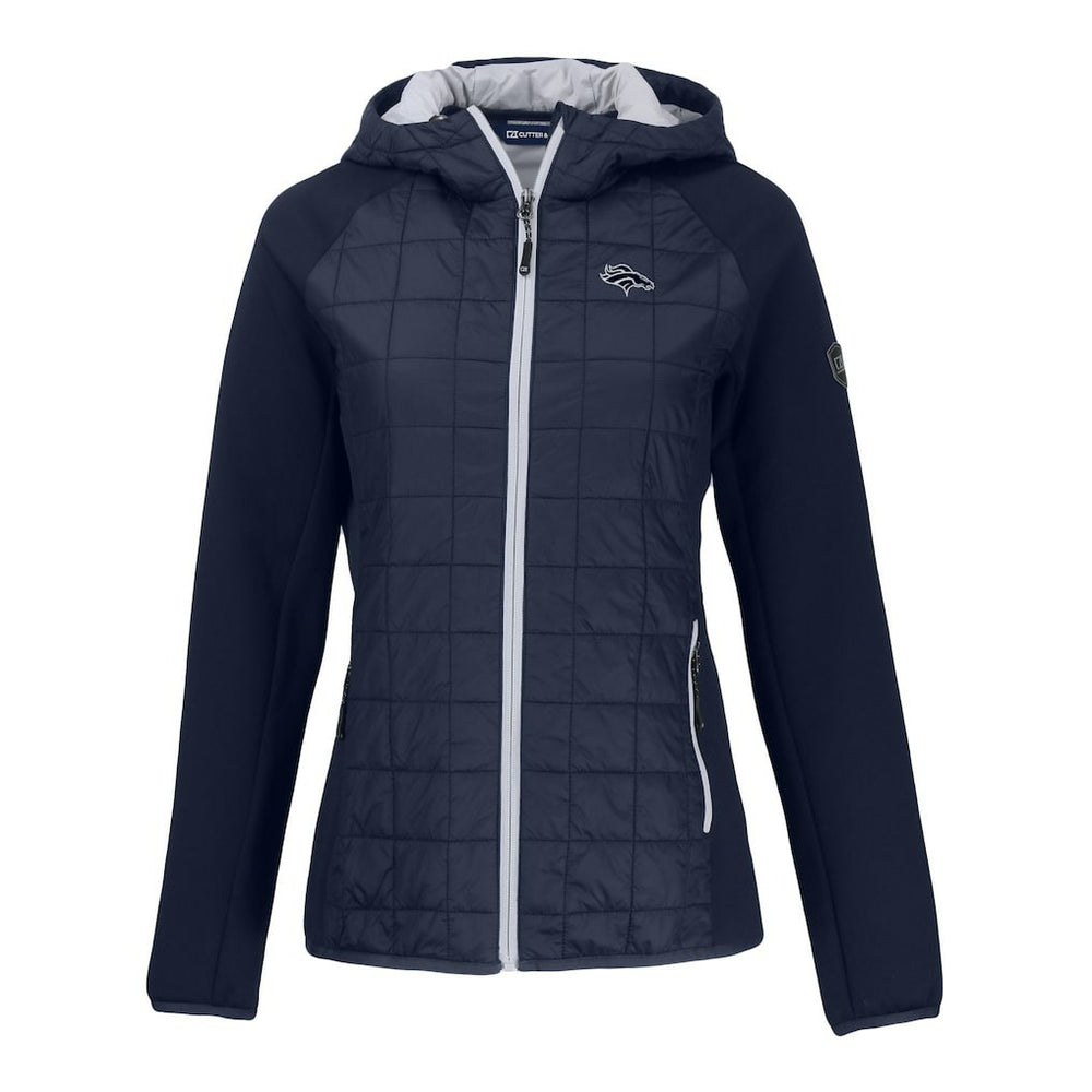 Denver Broncos Cutter & Buck Women's Rainier PrimaLoft Eco Hybrid Full-Zip Hoodie Jacket | NFL Outlet