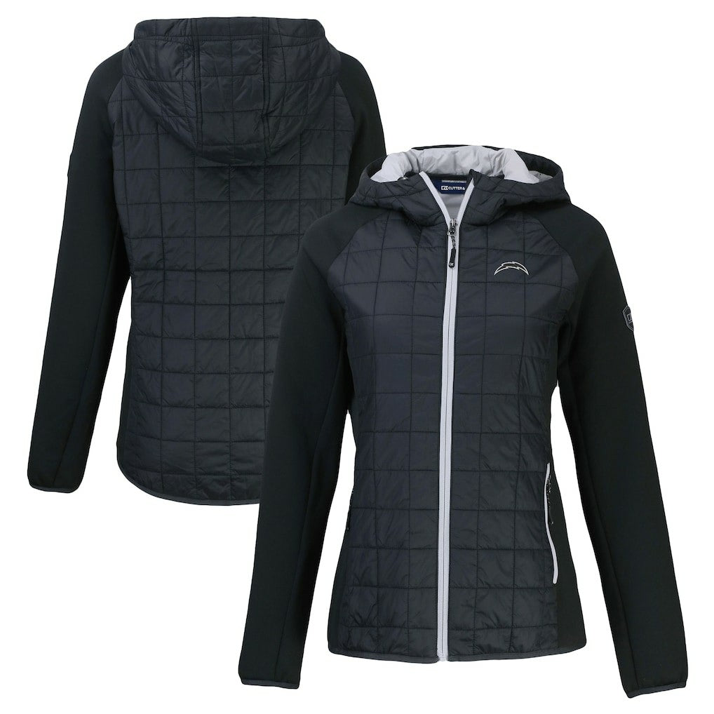 Los Angeles Chargers Cutter & Buck Women's Rainier PrimaLoft Eco Hybrid Full-Zip Hoodie Jacket | NFL Hot