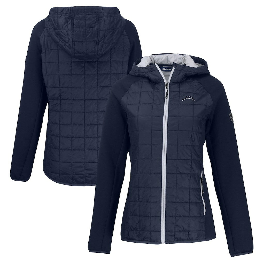 Los Angeles Chargers Cutter & Buck Women's Rainier PrimaLoft Eco Hybrid Full-Zip Hoodie Jacket | NFL New