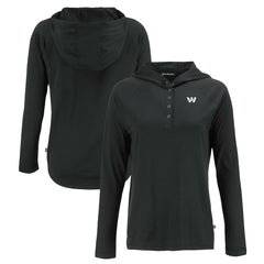 Washington Commanders Cutter & Buck Women's Coastline Epic Comfort Eco Recycled Long Sleeve Hoodie T-Shirt | NFL Sale