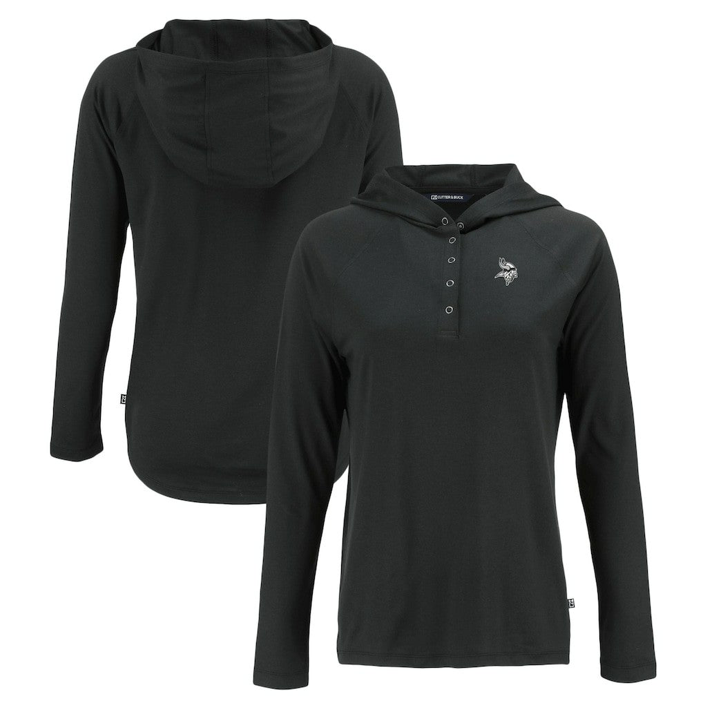 Minnesota Vikings Cutter & Buck Women's Coastline Epic Comfort Eco Recycled Long Sleeve Hoodie T-Shirt | NFL Discount