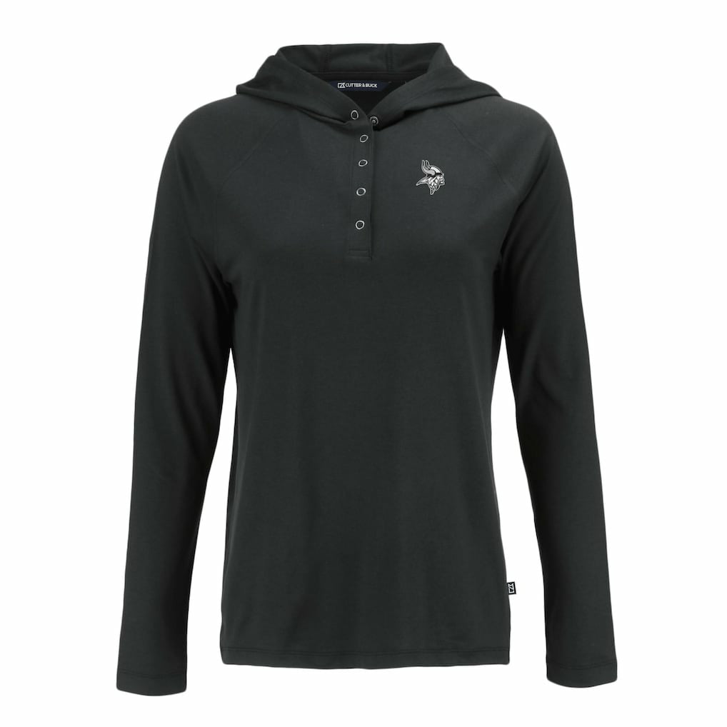 Minnesota Vikings Cutter & Buck Women's Coastline Epic Comfort Eco Recycled Long Sleeve Hoodie T-Shirt | NFL Discount