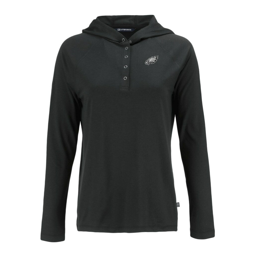 Philadelphia Eagles Cutter & Buck Women's Coastline Epic Comfort Eco Recycled Long Sleeve Hoodie T-Shirt | NFL Hot