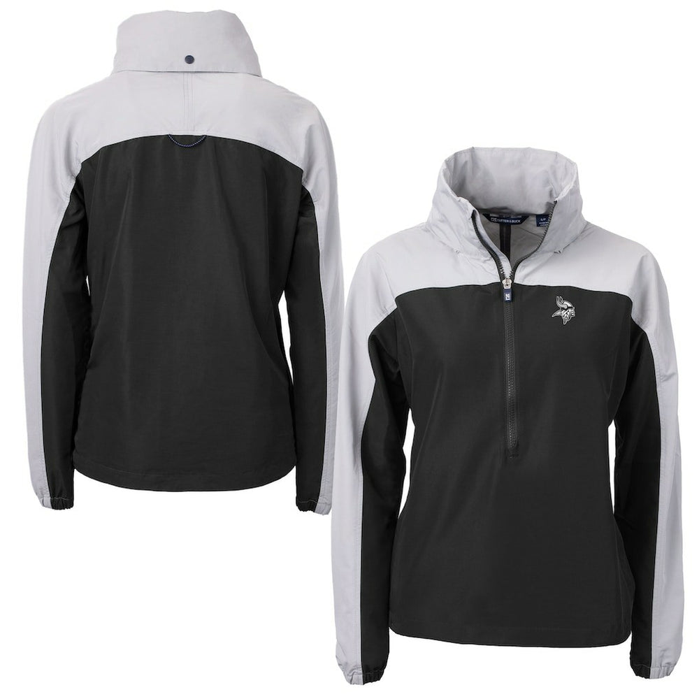 Minnesota Vikings Cutter & Buck Women's Charter Eco Recycled Half-Zip Hoodie Anorak Jacket | NFL Discount