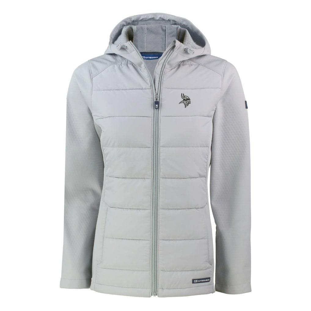 Minnesota Vikings Cutter & Buck Women's Evoke Hybrid Eco Softshell Recycled Full-Zip Hoodie Jacket | NFL US