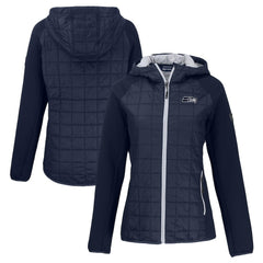 Seattle Seahawks Cutter & Buck Women's Rainier PrimaLoft Eco Hybrid Full-Zip Hoodie Jacket | NFL Sale