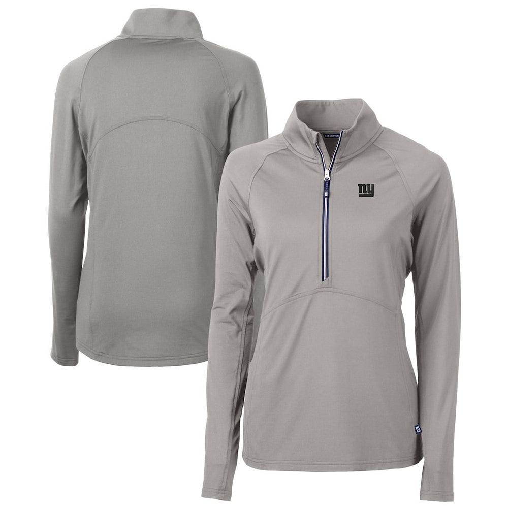 New York Giants Cutter & Buck Women's Adapt Eco Knit Stretch Recycled Raglan Half-Zip Top | NFL Hot