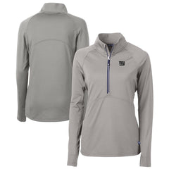 New York Giants Cutter & Buck Women's Adapt Eco Knit Stretch Recycled Raglan Half-Zip Top | NFL Hot