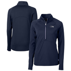 Seattle Seahawks Cutter & Buck Women's Adapt Eco Knit Stretch Recycled Raglan Half-Zip Top | NFL Sale