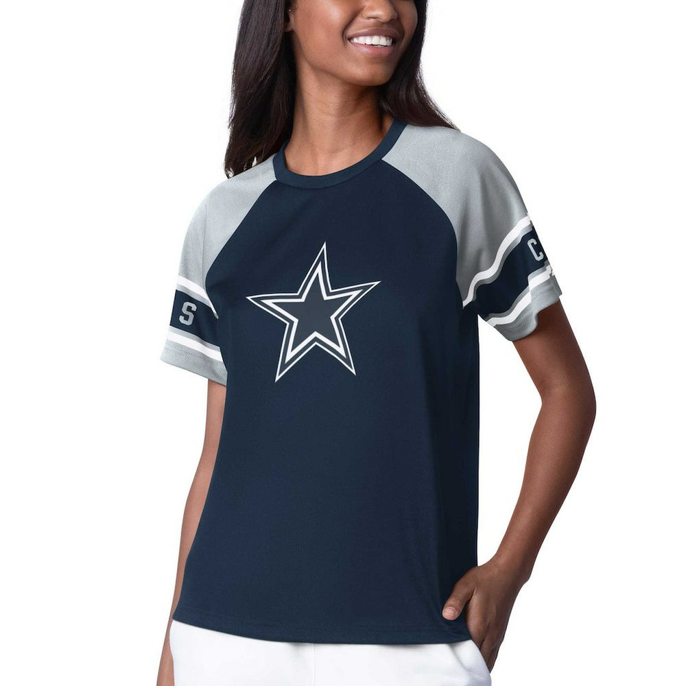 Dallas Cowboys Starter Women's 1st Rounder Color Block Raglan Top | NFL Online