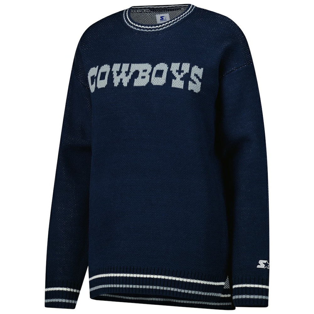 Dallas Cowboys Starter Women's Oversized On the Ball Intarsia Knit Pullover Sweater | NFL Discount