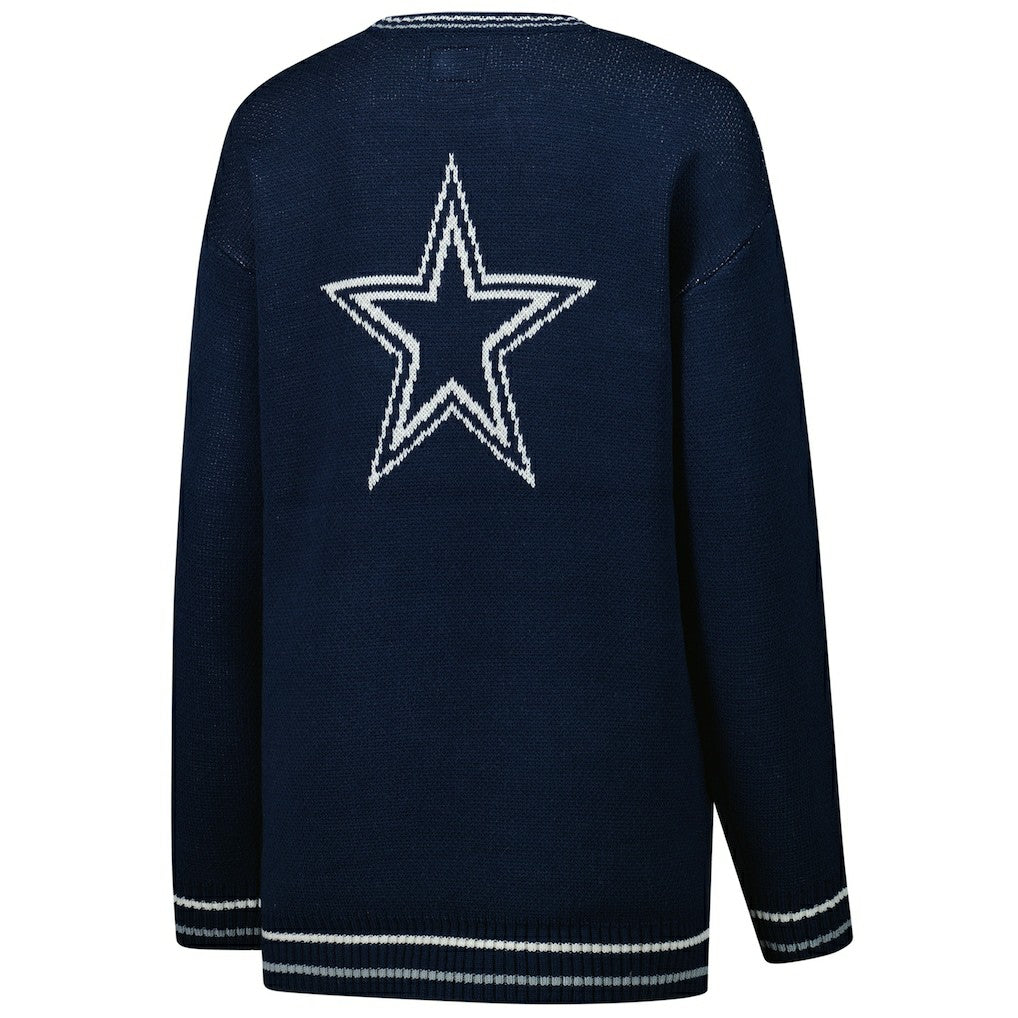 Dallas Cowboys Starter Women's Oversized On the Ball Intarsia Knit Pullover Sweater | NFL Discount