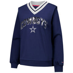 Dallas Cowboys Tommy Hilfiger Women's Alice V-Neck Pullover Sweatshirt | NFL Near me