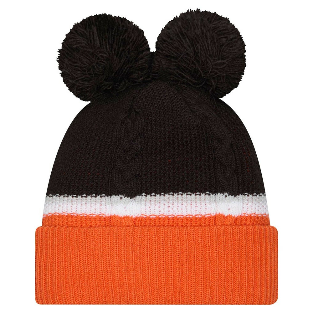 Cincinnati Bengals Women's Double Bubble Cuffed Knit Hat with Poms | NFL New