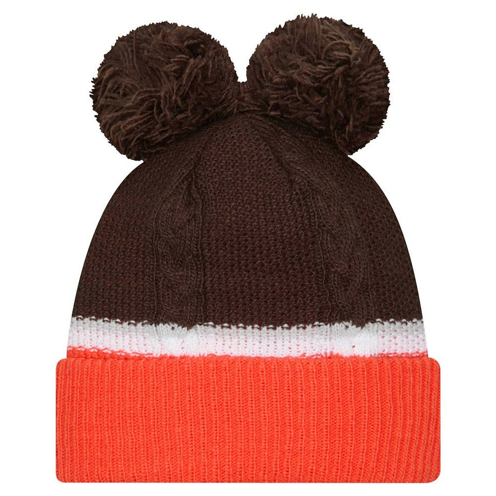 Cleveland Browns Women's Double Bubble Cuffed Knit Hat with Poms | NFL Discount