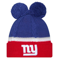 New York Giants Women's Double Bubble Cuffed Knit Hat with Poms | NFL Outlet