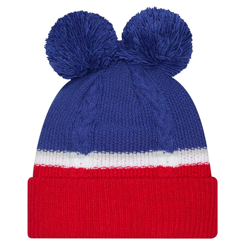 New York Giants Women's Double Bubble Cuffed Knit Hat with Poms | NFL Outlet