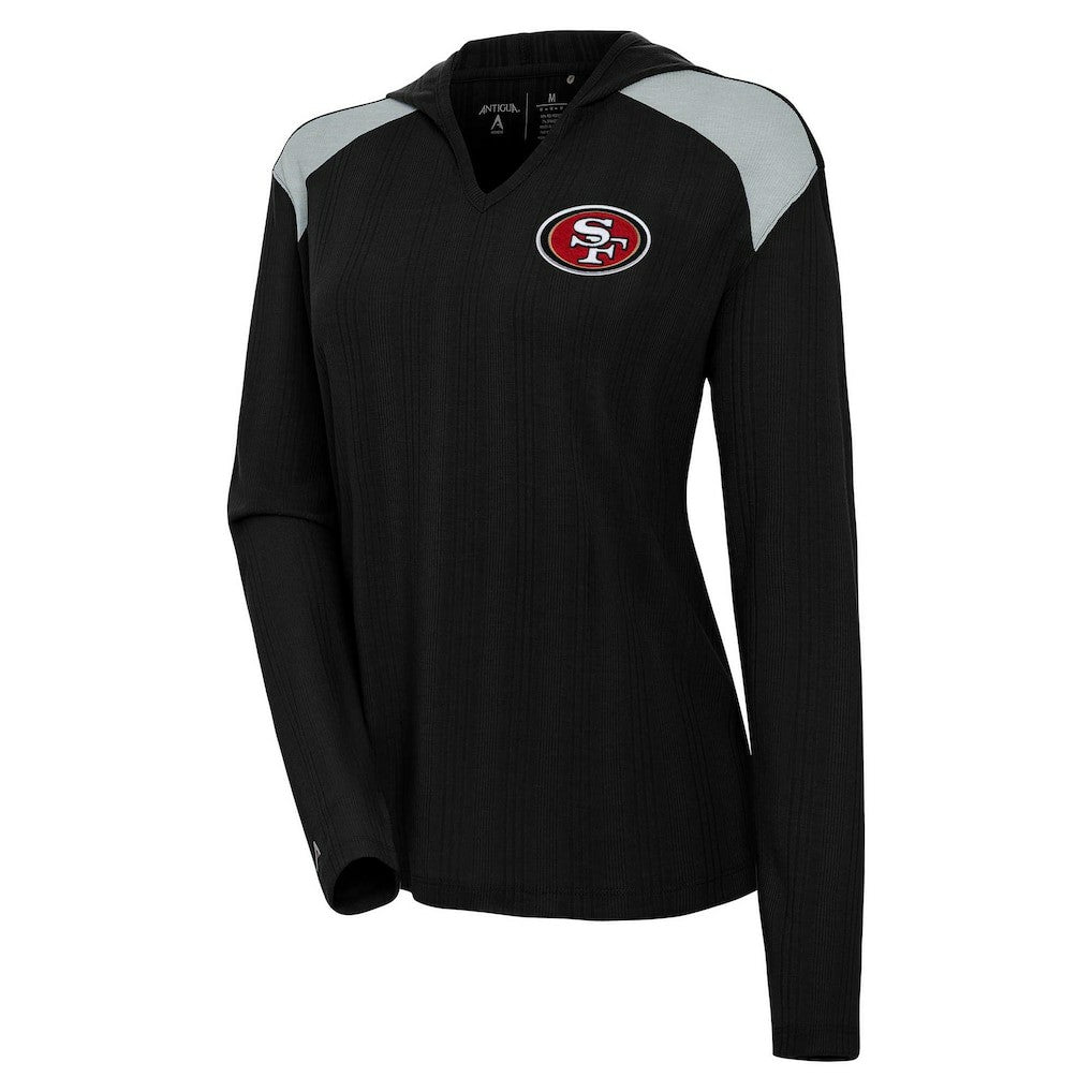 San Francisco 49ers Antigua Women's Opulent Long Sleeve Hoodie T-Shirt | NFL US